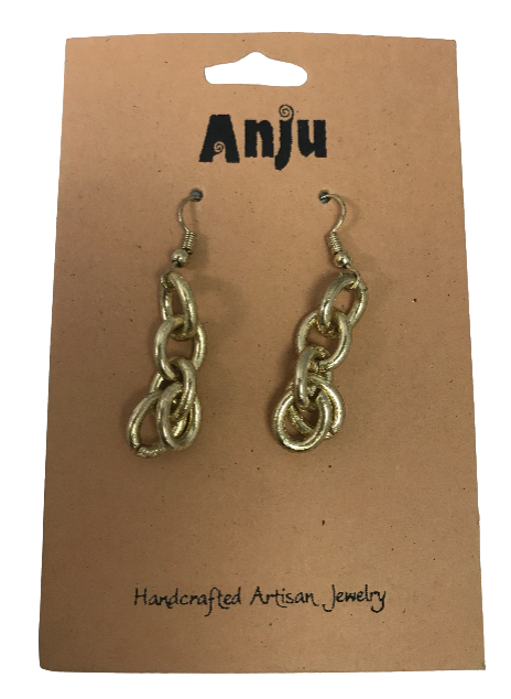 EL708G Brass Chain Link Earring
