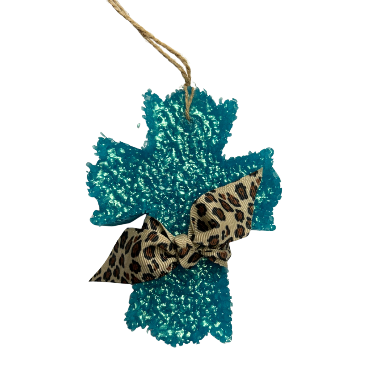 Fancy Blue Cross Freshie with Ribbon