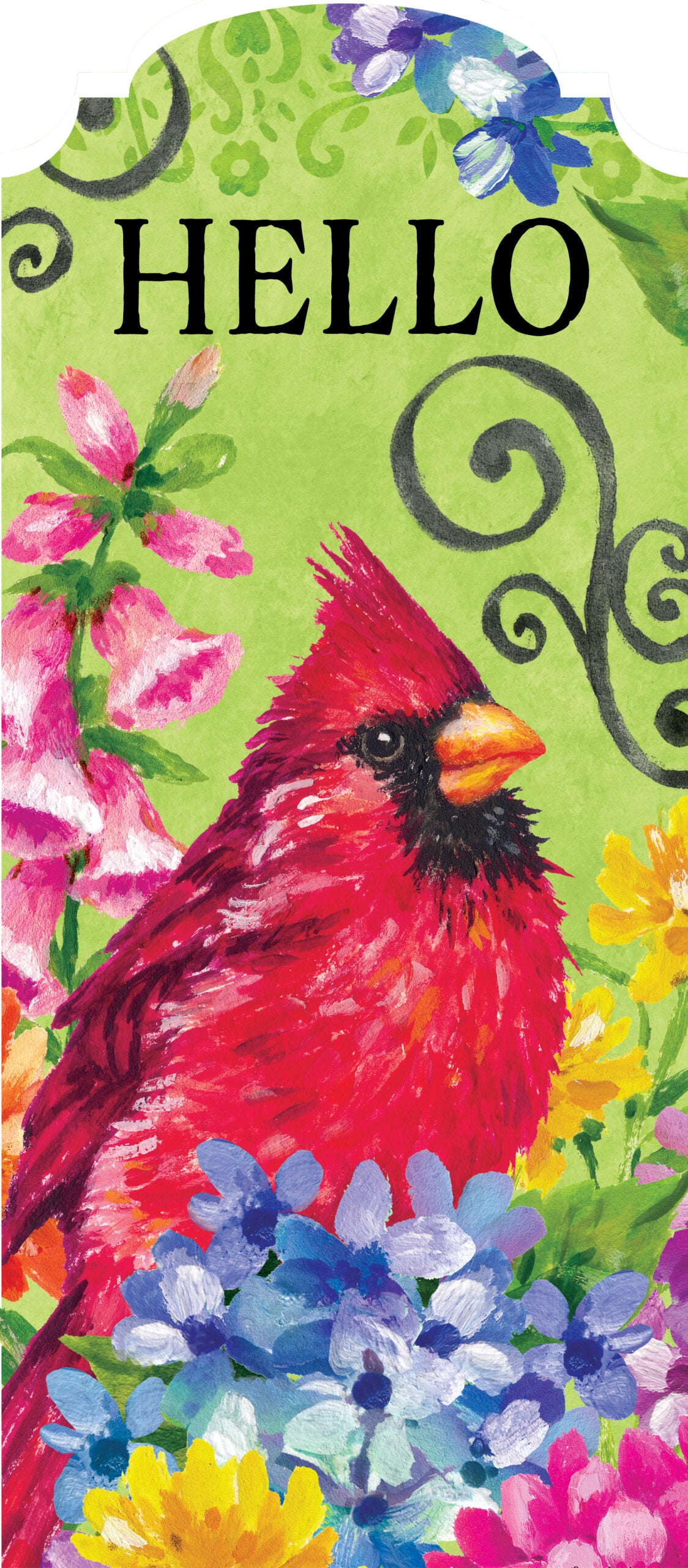 3047 Custom Decor Cardinal with Flowers Yard Sign