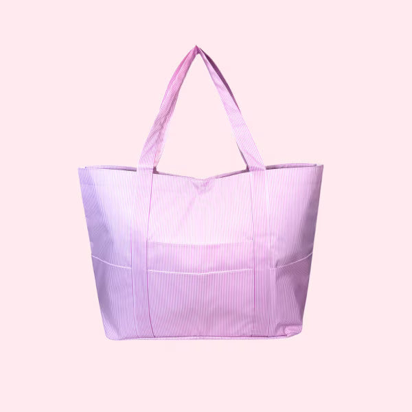 306G 1818 Mint Pink Preppy Stripe Big Mama Tote