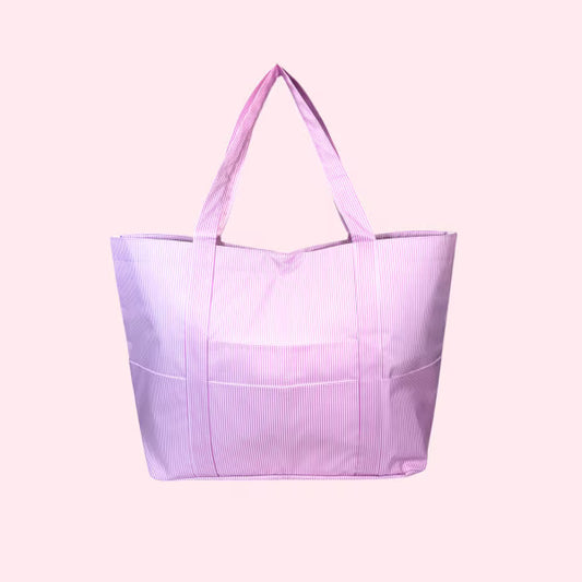306G 1818 Mint Pink Preppy Stripe Big Mama Tote