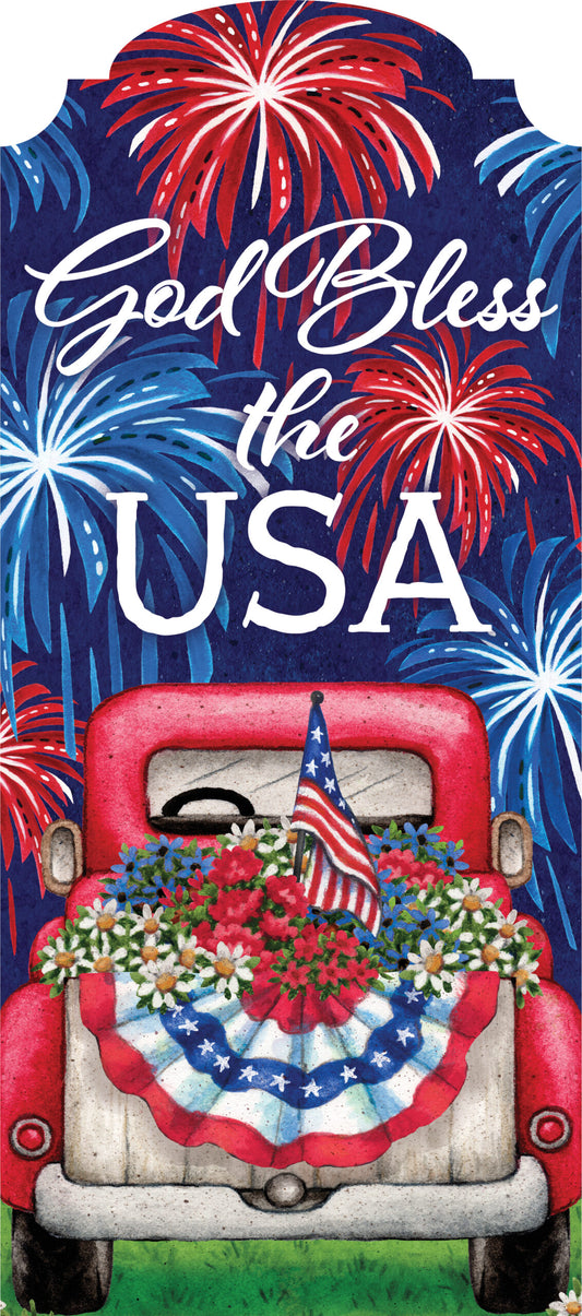3070 Custom Decor Patriotic Truck Yard Sign