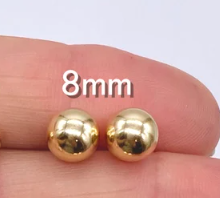 8MM Gold Filled Ball Earrings with 14K YG Posts