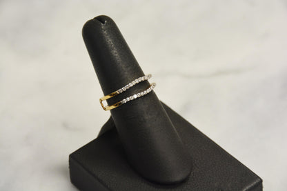 Ladies 14K Yellow Gold 1/4Ct Diamond Ring Jacket - Size 7