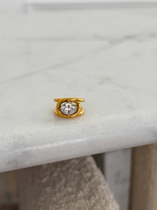 Chansutt Pearls The Dylan Ring Water Resistant 18k Plated Stainless Steel