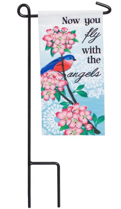 P2598 Evergreen Memorial Mini Flag Bird Now You Fly with Angels