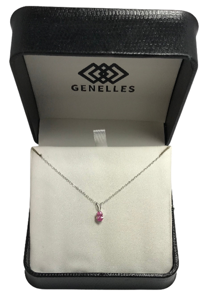 PB0900WBS 14K White Gold Birthstone Necklace