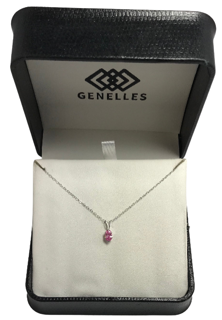 PB0900WBS 14K White Gold Birthstone Necklace