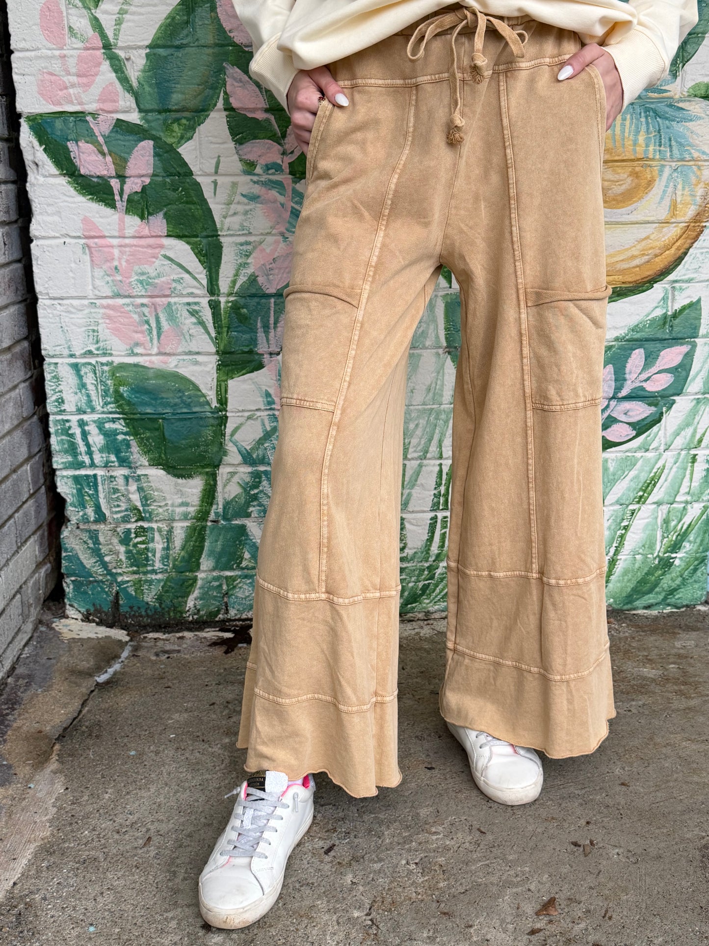 Easel Trendy Tales Wide Leg Ginny Pants - Camel