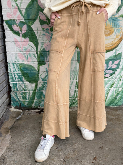 Easel Trendy Tales Wide Leg Ginny Pants - Camel