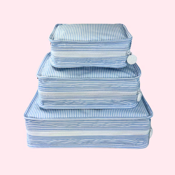 333G 1717 Baby Blue Preppy Stripe Stacking Set of 3