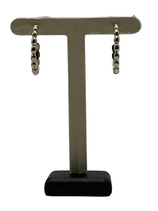 739 DER E578 Southern Gates Sterling Silver Medium Rice Bead Hoop Earrings 0