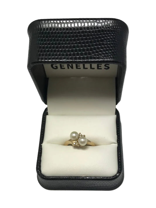 U 14K Yellow Gold Pearl / Diamond Ring
