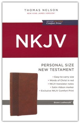 9781400350094 NKJV Personal Size New Testament Bible Soft Leather Brown 0