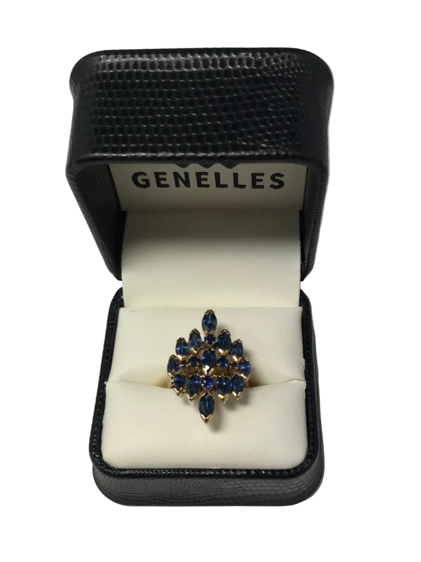 U 10K Yellow Gold Blue Stone Ring
