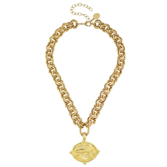 3680TG Susan Shaw Gold Tone Tiger Chain 16"