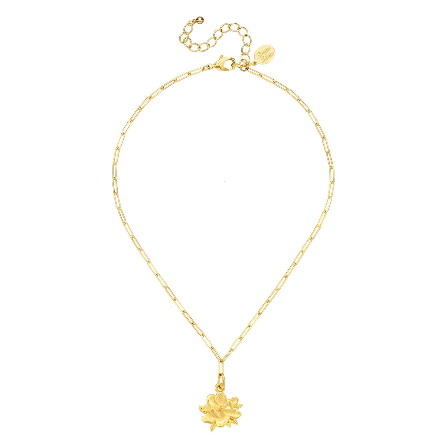 3688G Susan Shaw Gold Plated Magnolia Paperclip Necklace