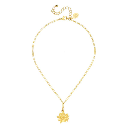 3688G Susan Shaw Gold Plated Magnolia Paperclip Necklace