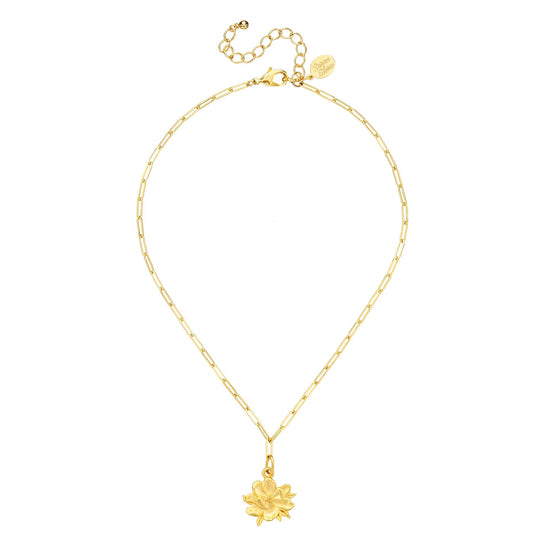 3688G Susan Shaw Gold Plated Magnolia Paperclip Necklace