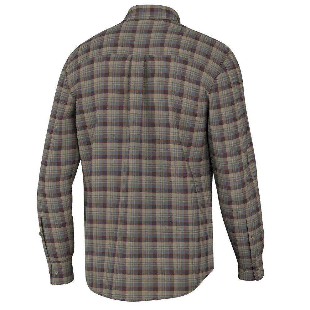 L1500039 Local Boy Gardner Stretch Flannel Tan Garnet Navy