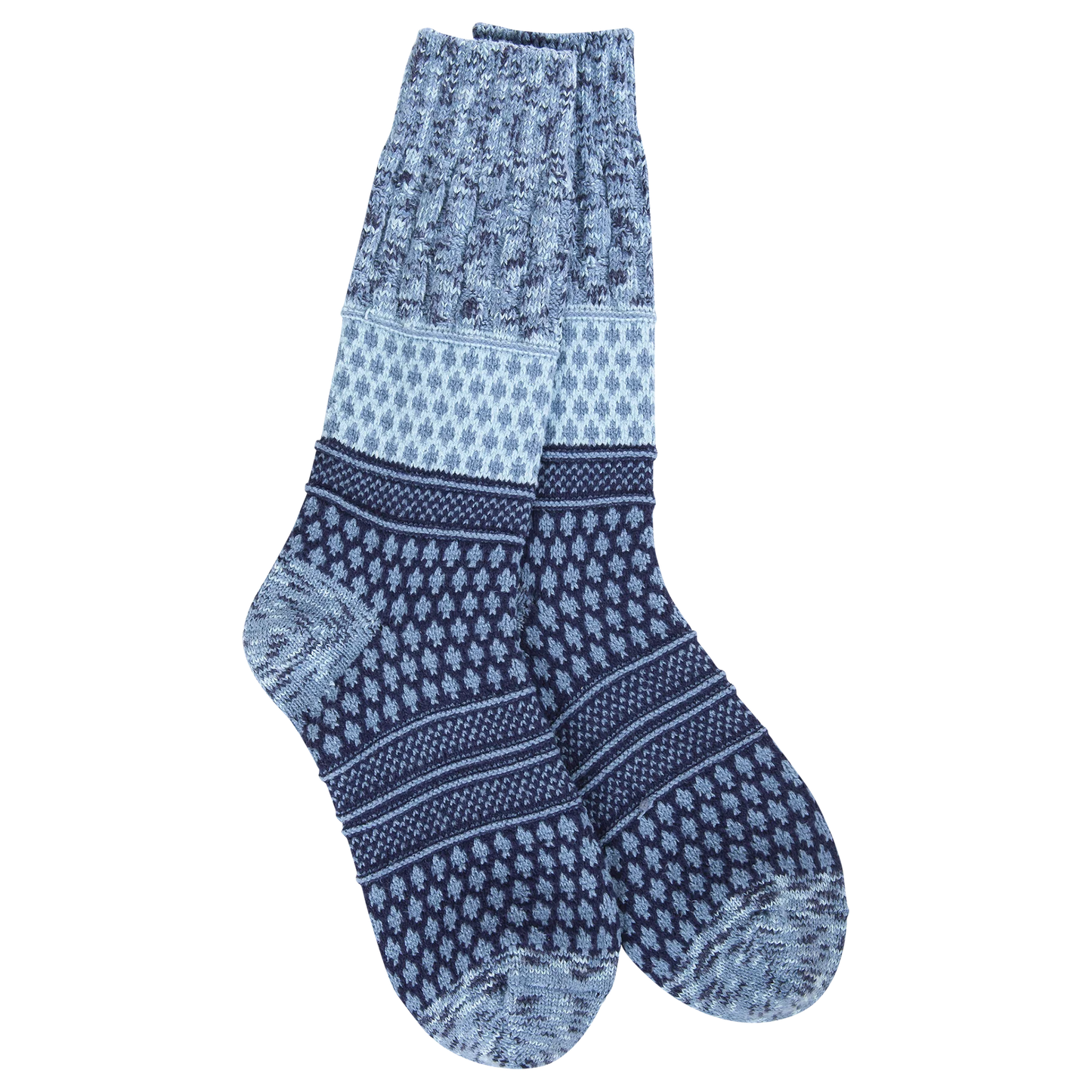 75654 WSGALFO World's Softest Socks Weekend Gallery Textured Crew Peacoat Multi 0