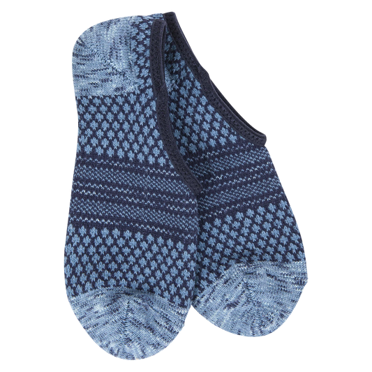 75654 WSGALFO World's Softest Socks Weekend Gallery Textured Footsie Peacoat Multi 0