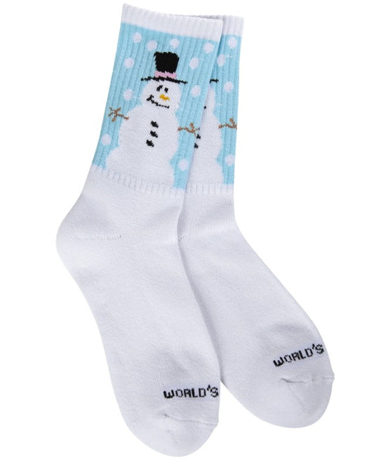 World's Softest Socks Holiday Sport Crew in Snowman