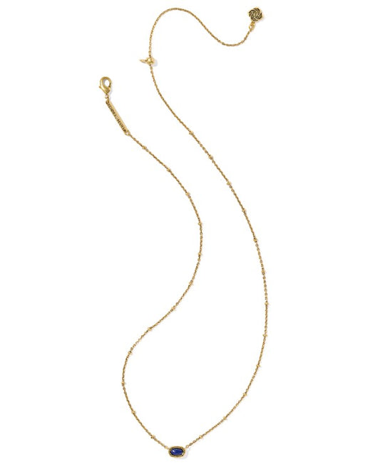 Kendra Scott Mini Elisa Satellite Short Necklace in Vintage Gold Blue Lapis