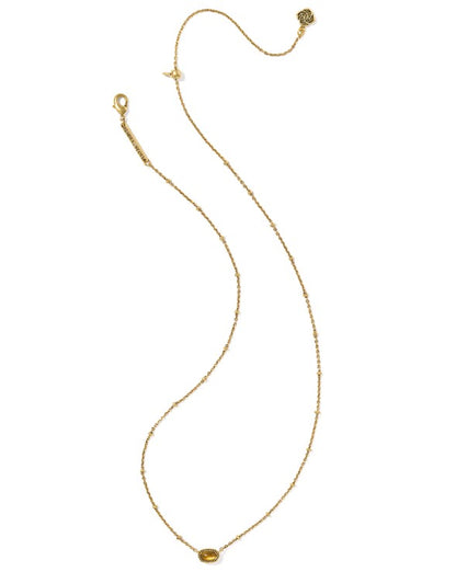 Kendra Scott Mini Elisa Satellite Short Necklace in Vintage Gold Marbled Amber Illusion