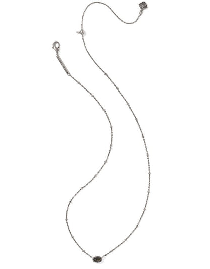 Kendra Scott Mini Elisa Satellite Short Necklace in Vintage Silver Golden Obsidian