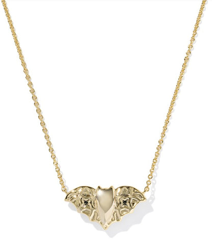 Kendra Scott Bat Short Necklace in Gold Golden Obsidian