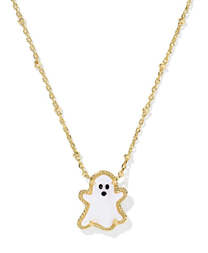 Kendra Scott Ghost Short Necklace in Gold White Mother Of Pearl