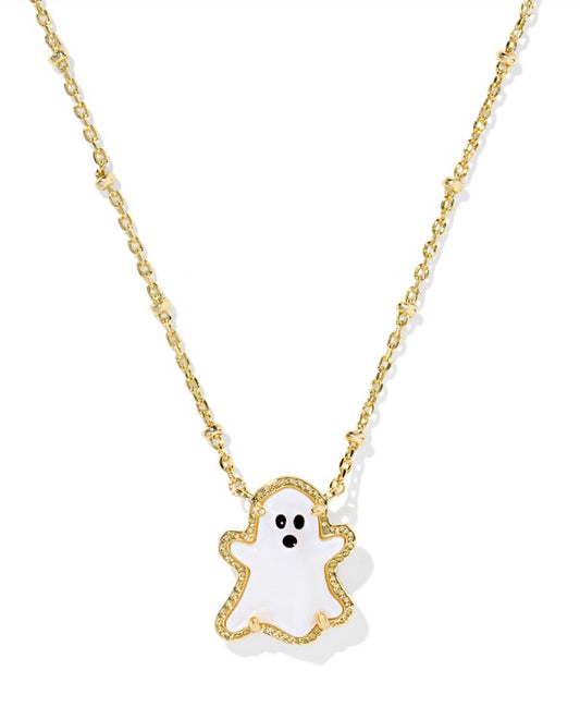 Kendra Scott Ghost Short Necklace in Gold White Mother Of Pearl