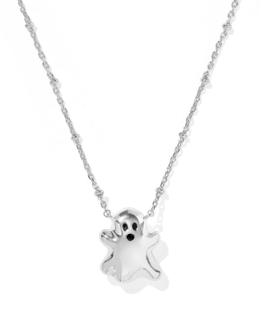 Kendra Scott Ghost Short Necklace in Silver White Mother Of Pearl