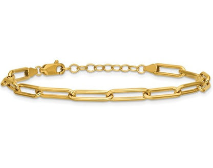 14K Gold Filled 4.10mm Paperclip Link Bracelet - 6.5"