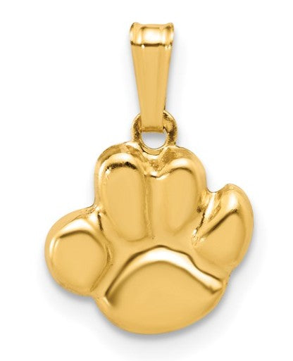 14K Gold Filled 10mm Pawprint Pendant