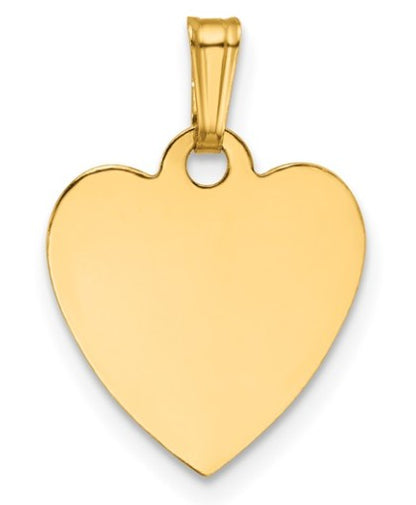 14K Gold Filled 13x14mm Thick Heart Disc Pendant