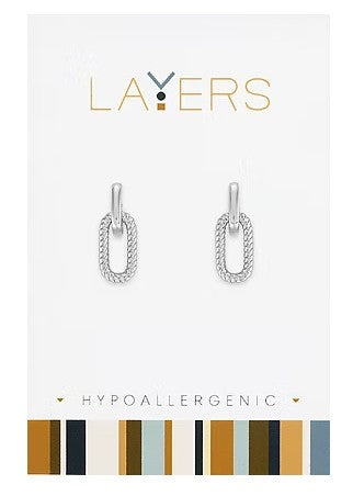 Layers Silver Double Link Huggie Earrings