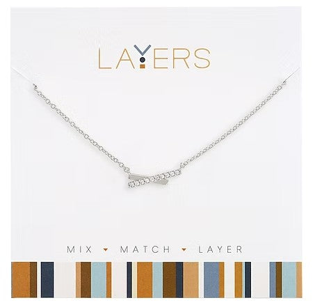 Layers Silver Petite Crossover Necklace