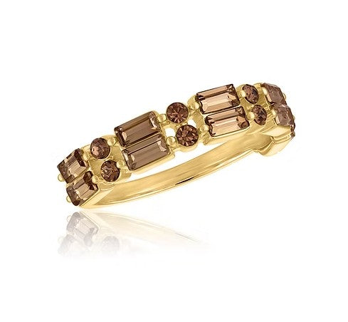 Layers Stacked Light Colorado Topaz Gold Rings