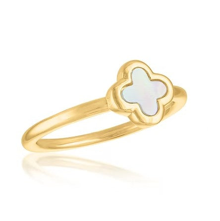 Layers Iridescent Clover Gold Ring
