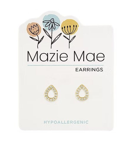 Mazie Mae Gold Open Cubic Zirconia Teardrop Earrings
