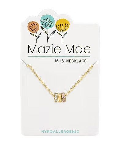 Mazie Mae Gold Trio Cubic Zirconia Charm Necklace