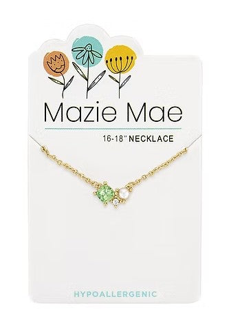 Mazie Mae Gold Erinite & Pearl Cluster Necklace