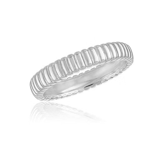 STK129 Stacks Silver Dome Band Silver Ring