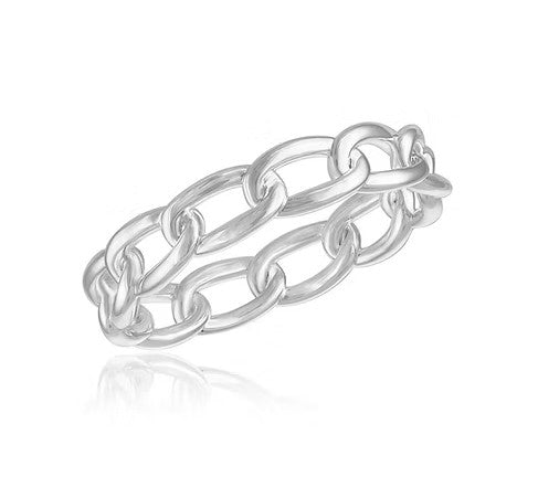 Stacks Chain Silver Ring