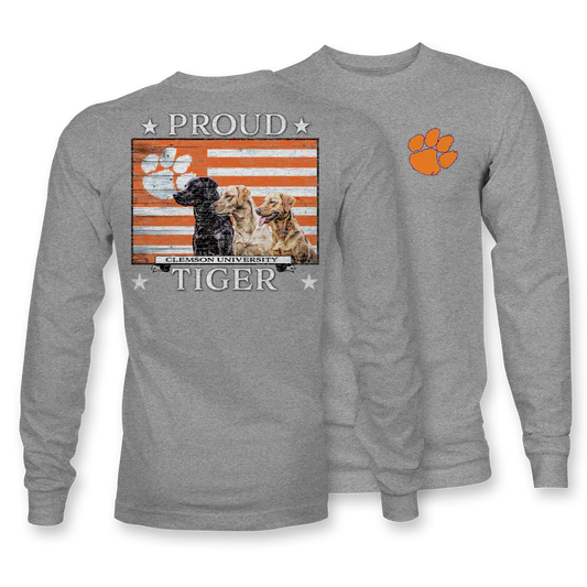 CL-22607-1210-HSP Clemson University Proud Tiger Labs Long Sleeve T-Shirt