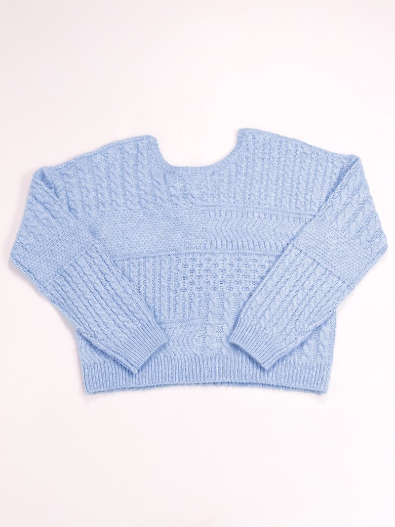 Simply Southern Open Back Sweater in Blue