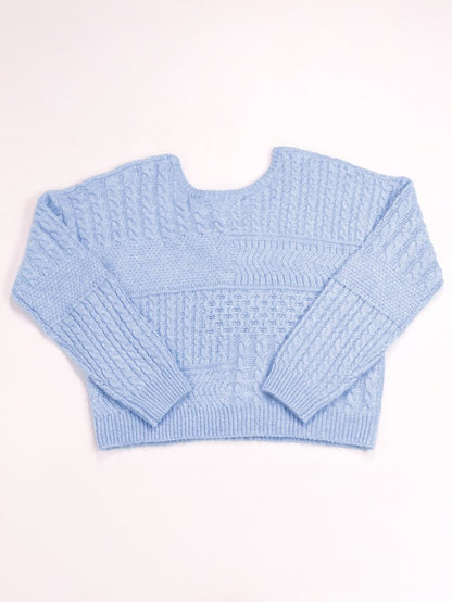 Simply Southern Open Back Sweater in Blue