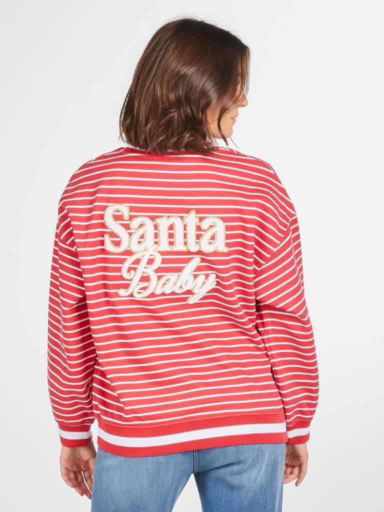 Simply Southern Holiday Varsity Crewneck - Santa
